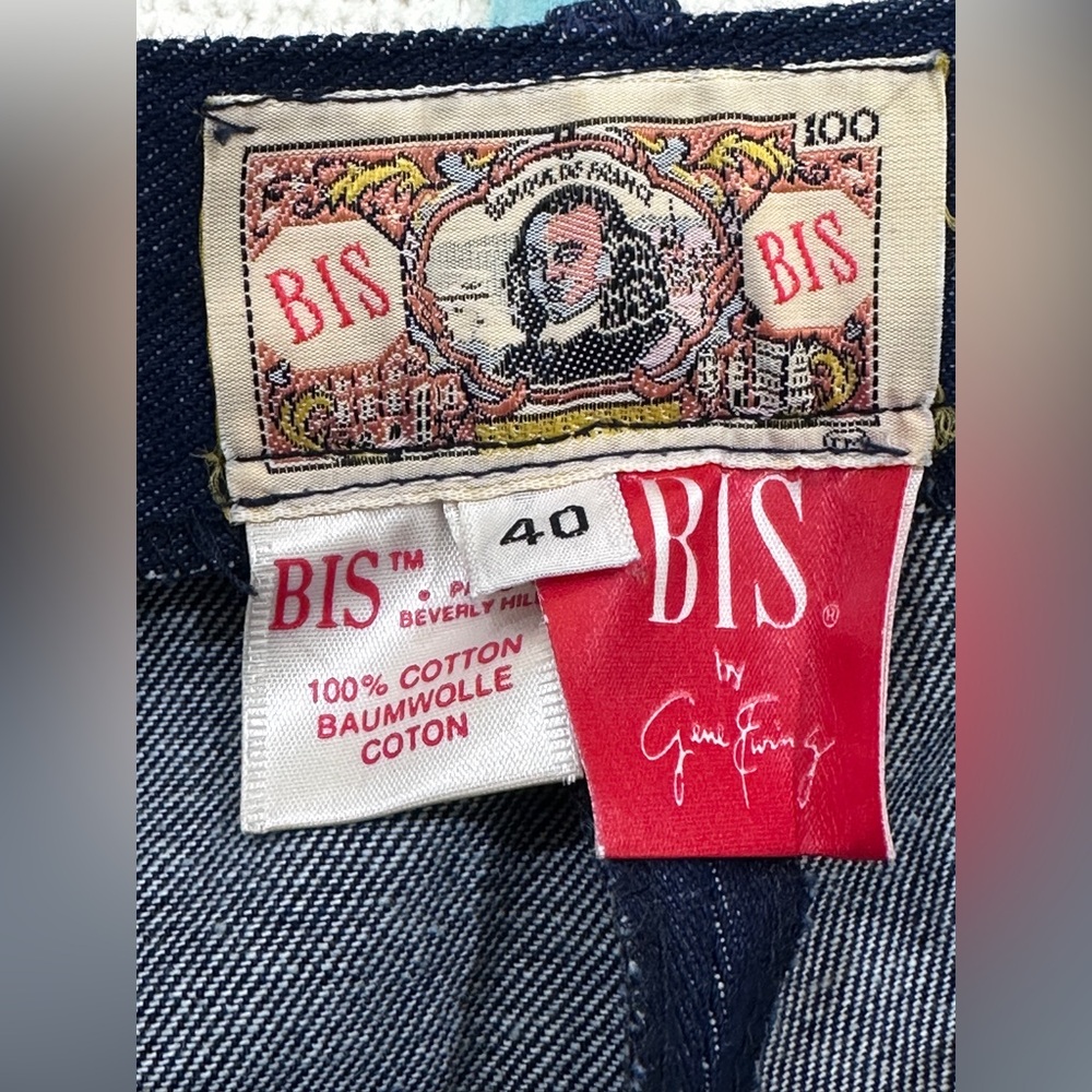 Vintage BIS by Gene Ewing Paris Beverly Hills High Waist Pleated Denim Trousers - Picture 6 of 9